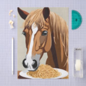 horse eating spaghetti decoupage seidenpapier (Handwerk)