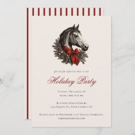 Horse Equestrian Festive Christmas Holiday Party Einladung