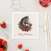 Horse Equestrian Vintage Style Christmas Serviette (Beispiel)