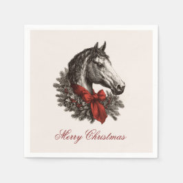 Horse Equestrian Vintage Style Christmas Serviette