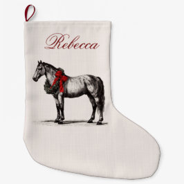 Horse Equestrian Vintage Style Elegant Großer Weihnachtsstrumpf