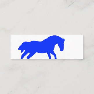 Horse Equine Minimal Royal Blue Business Card Mini Visitenkarte