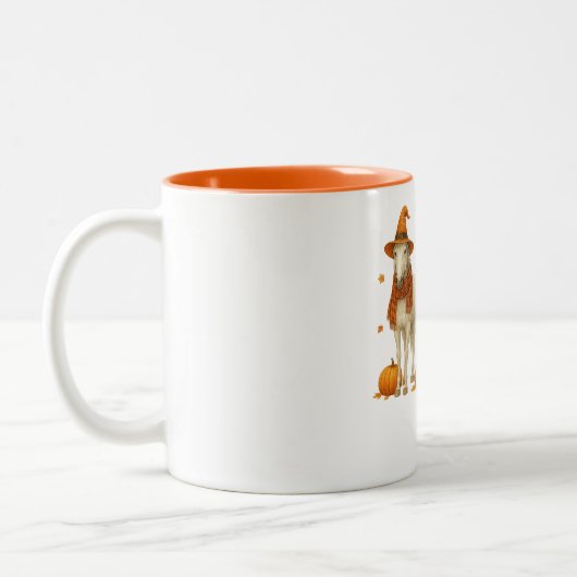 Horse Fall | Western Autumn Horse with Leaves | Eq Zweifarbige Tasse (Links)