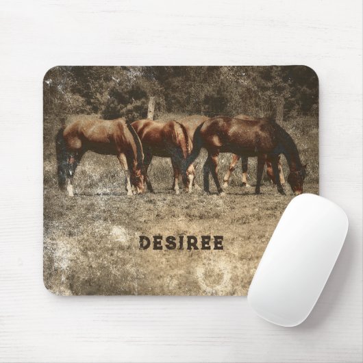 Horse Farm Vintage Country Rustic Western Mousepad (Mit Mouse)
