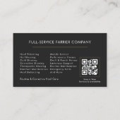 Horse Farrier Blacksmith QR Code Visitenkarte (Rückseite)