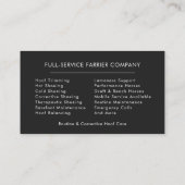 Horse Farrier Horseshoeing  Visitenkarte (Rückseite)