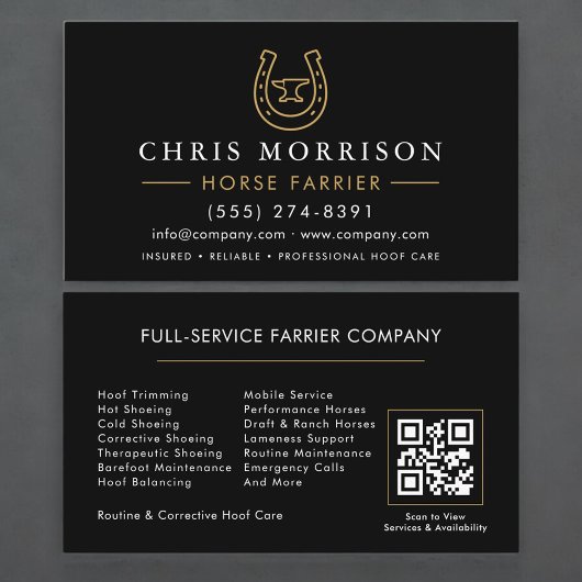 Horse Farrier QR Code Visitenkarte