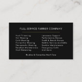 Horse Farrier Visitenkarte (Rückseite)