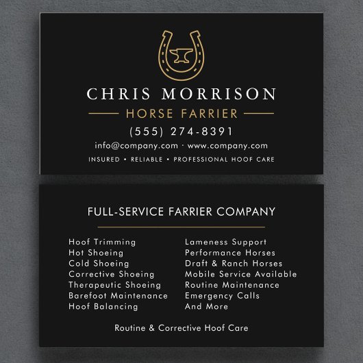Horse Farrier  Visitenkarte
