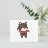 Horse For Valentine's Day Cute Animals With Hearts Postkarte (Stehend Vorderseite)