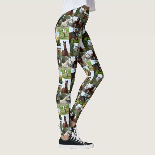 Horse Foto Collage, Ladys Full Print Leggings. Leggings (Rechts)