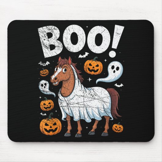 Horse Ghost Costume Funny Equestrian Horses Lover  Mousepad (Vorne)