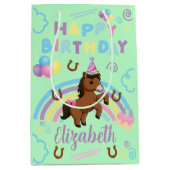 Horse Gift Bag in Green Mittlere Geschenktüte (Vorderseite)