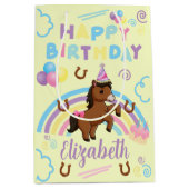 Horse Gift Bag in Yellow Mittlere Geschenktüte (Vorderseite)