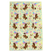 Horse Gift Bag in Yellow Mittlere Geschenktüte (Rückseite)