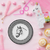 Horse Gingham Pappteller (Party)