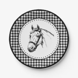Horse Gingham Pappteller