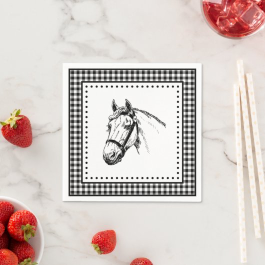 Horse Gingham Serviette (Beispiel)