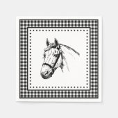 Horse Gingham Serviette (Vorderseite)