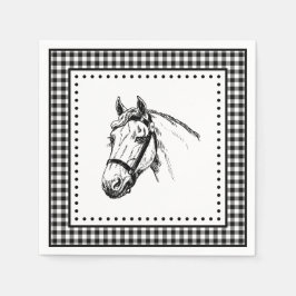 Horse Gingham Serviette