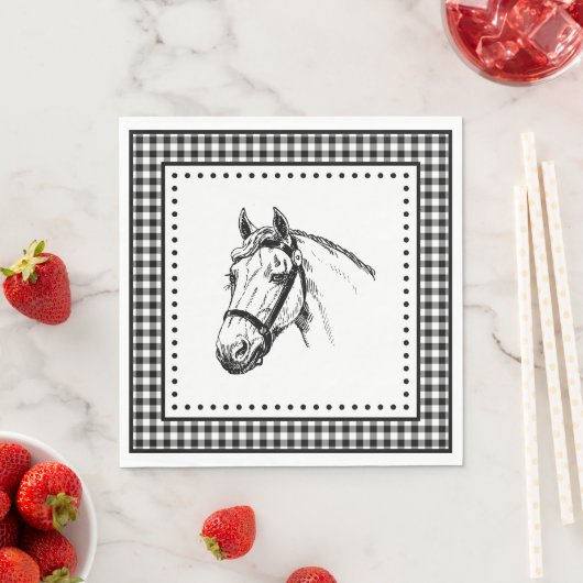 Horse Gingham Serviette (Beispiel)