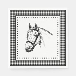 Horse Gingham Serviette