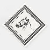 Horse Gingham Serviette (Ecke)