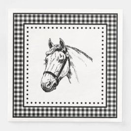 Horse Gingham Serviette