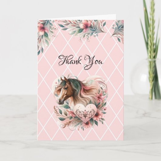 Horse Girl Birthday Dankeskarte (Vorderseite)