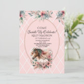 Horse Girl Birthday Einladung (Stehend Vorderseite)