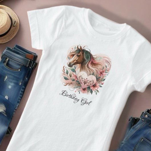 Horse Girl Birthday T-Shirt