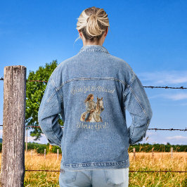 Horse Girl Personalize Jean Jeansjacke