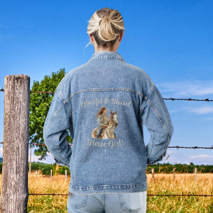 Horse Girl Personalize Jean Jeansjacke