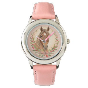 Horse Girl Weihnachten Armbanduhr