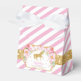 Horse Gold Glitzer Pink Floral Vielen Dank zum Geb Geschenkschachtel