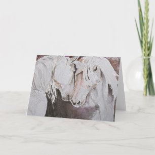 Horse Greeting Card- Peach/ Pink Blank Inside Karte