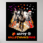 Horse Halloween And Merry Christmas Happy Hallotha Poster (Vorne)