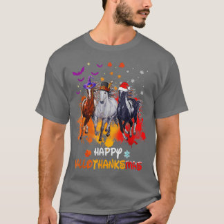 Horse Halloween und frohe Weihnachten Frohe Hallot T-Shirt