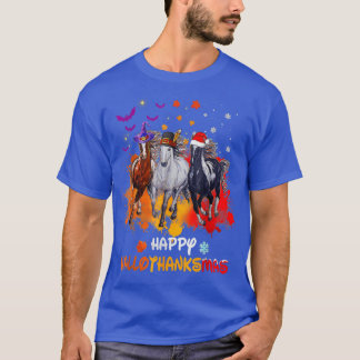 Horse Halloween und frohe Weihnachten Frohe Hallot T-Shirt
