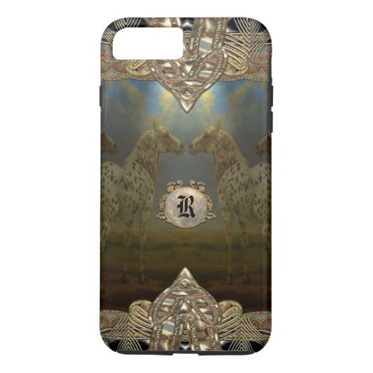 Horse Happy Monogram Case-Mate iPhone Hülle (Rückseite)