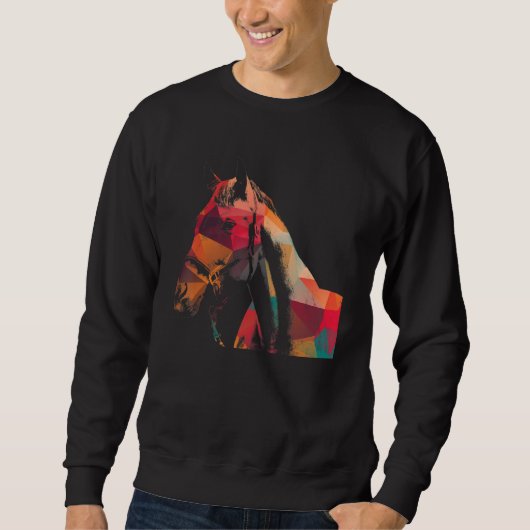 Horse Head Artistic Equestrian Horse Rider Riding Sweatshirt (Vorderseite)