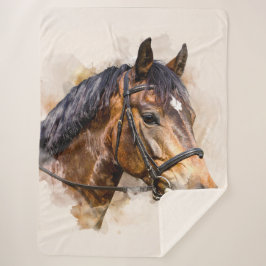 Horse Head Sherpa Blanket Sherpadecke