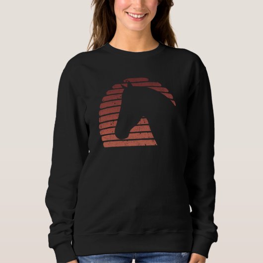 Horse Head Sunset Silhouette Girls Horse Sweatshirt (Vorderseite)