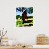 Horse Hello Watercolor Poster (Küche)