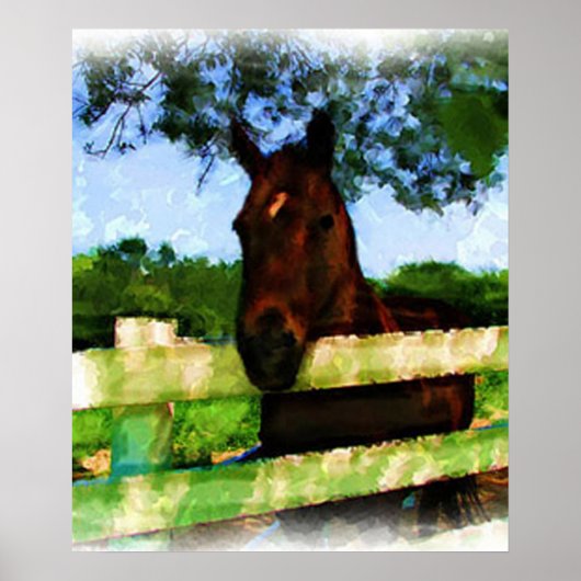 Horse Hello Watercolor Poster (Vorne)