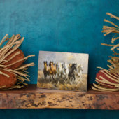 Horse Herd Galloping Mustang Malerei Fotoplatte (Seite)