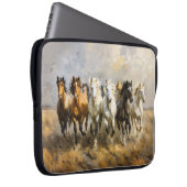Horse Herd Galloping Mustang Malerei Laptopschutzhülle (Vorne Rechts)