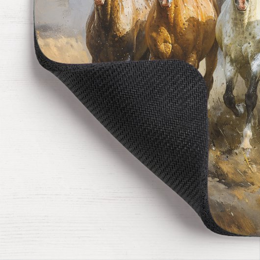 Horse Herd Galloping Mustang Malerei Mousepad (Ecke)