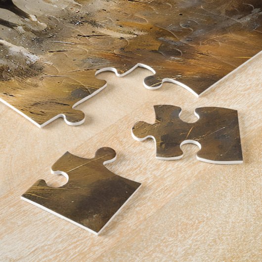 Horse Herd Galloping Mustang Malerei Puzzle (Seite)