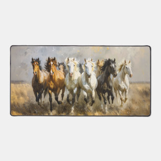 Horse Herd Galloping Mustang Malerei Schreibtischunterlage
